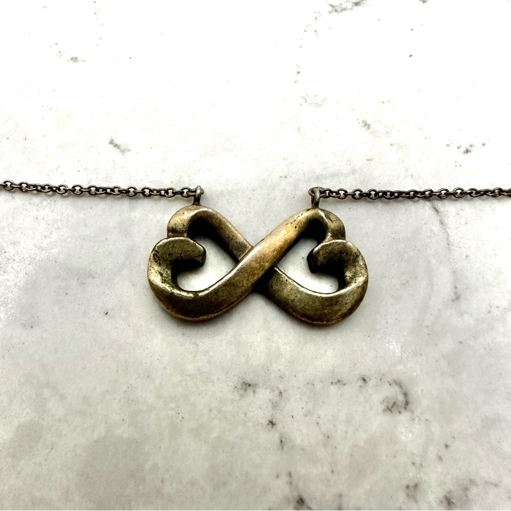 Tiffany & Co Paloma Picasso Double Loving Heart Infinity Necklace 925 Silver